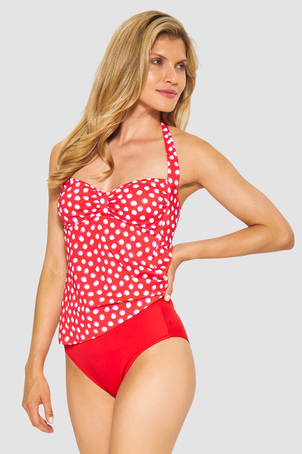 Detailbild 1 von Bikini-Hose in Rot einfarbig hoher Taillenausschnitt