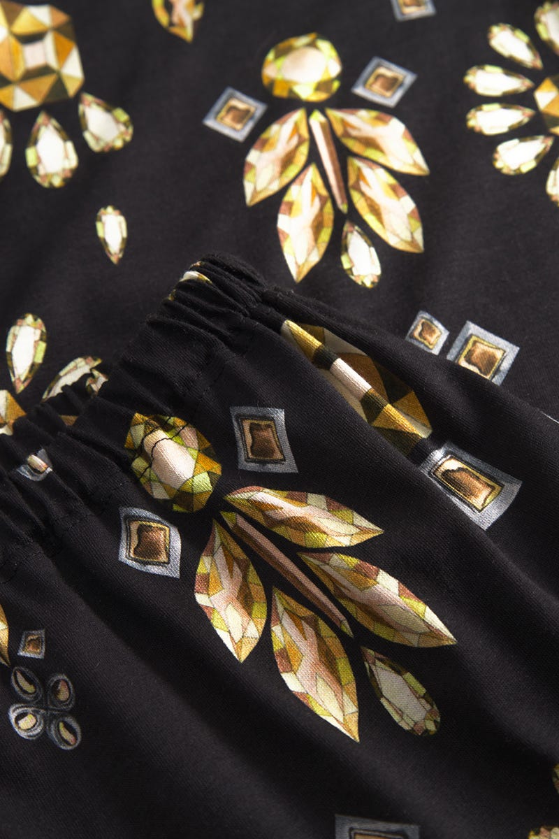 Detailbild 3 von Pyjama im Diamant-Druck Knopfleiste Herrenhemd-Stil Baumwolle/Modal