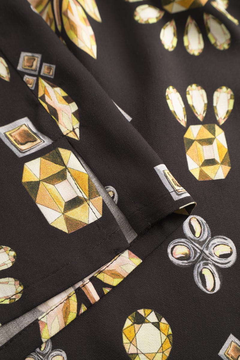 Detailbild 2 von Pyjama ärmellos im Diamant-Druck Spitzendetails Viskose