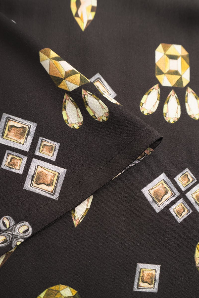 Detailbild 3 von Pyjama ärmellos im Diamant-Druck Spitzendetails Viskose