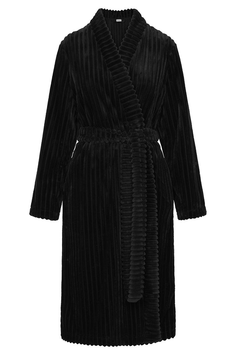 Hollowbild von Morgenmantel in Struktur-Optik aus Flausch 100% Polyester