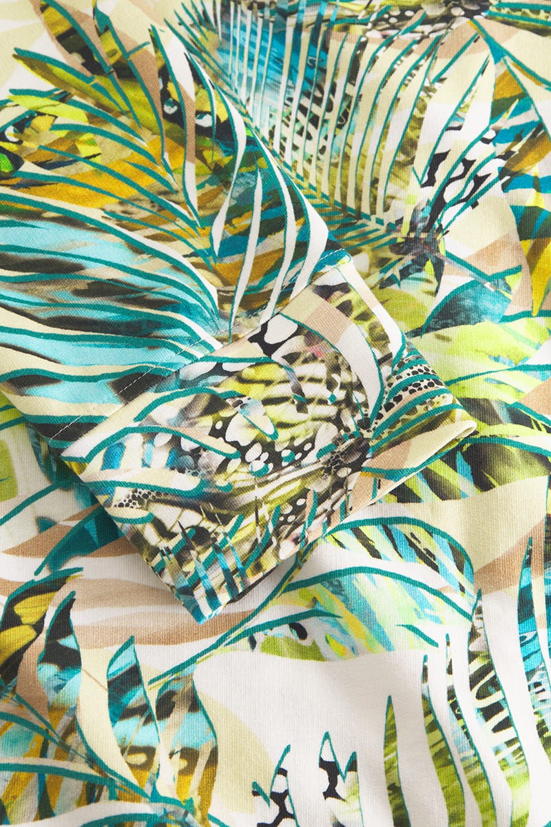 Detailbild 3 von Sweatjacke im exotischen Palmendruck Baumwolle/Elasthan