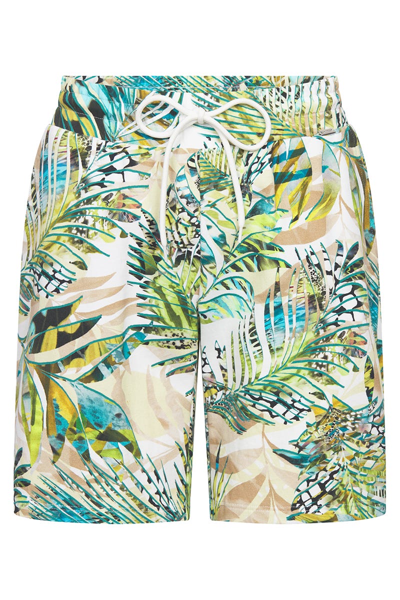 Hollowbild von Sweat Bermuda lang im exotischen Palmendruck Baumwolle/Elasthan