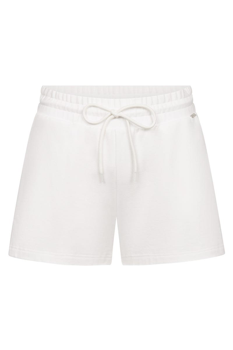 Hollowbild von Sweat Shorts in Weiß sportiver Look Baumwolle/Elasthan