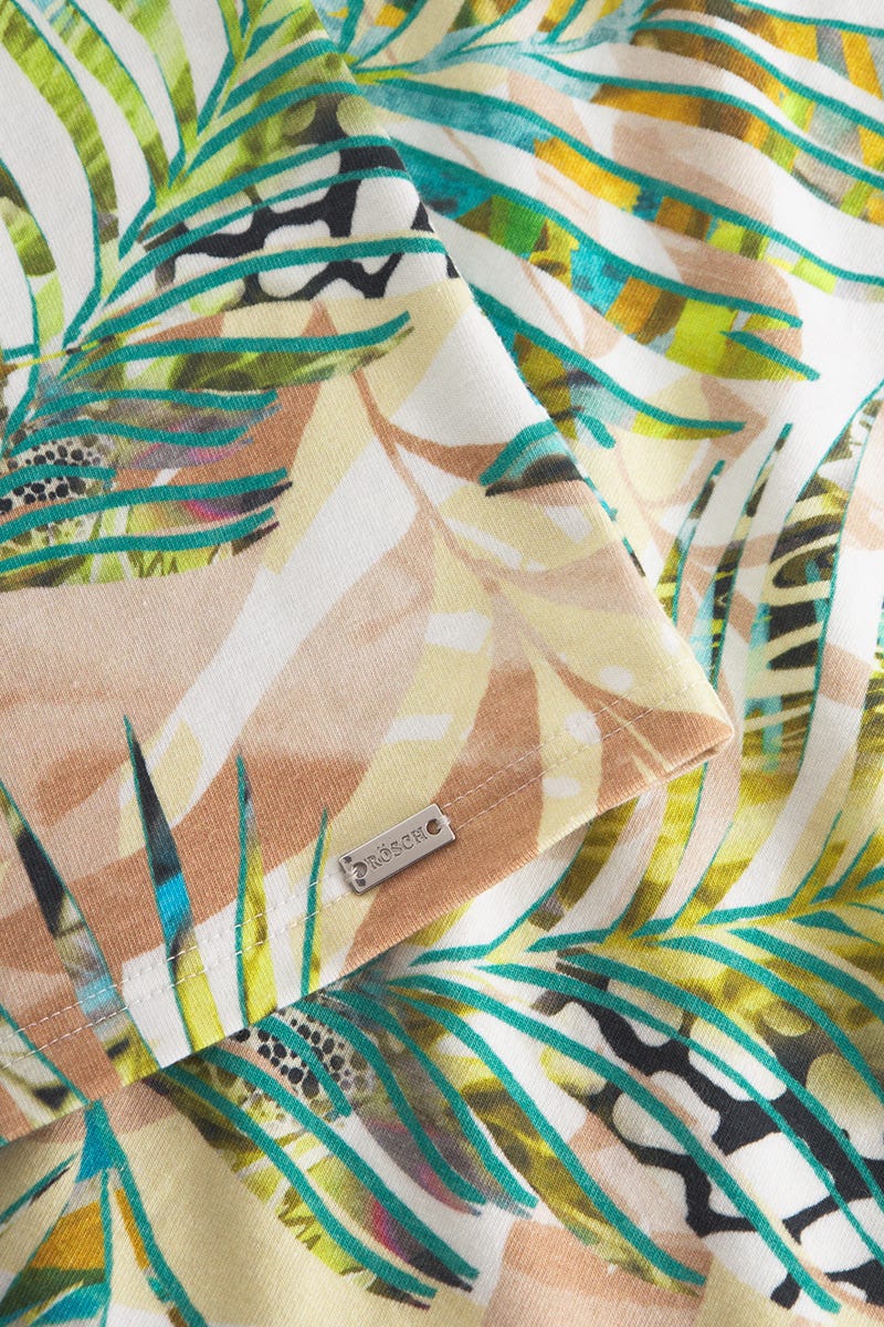 Detailbild 3 von Freizeitkleid Kurzarm im exotischen Palmendruck Baumwolle/Elasthan
