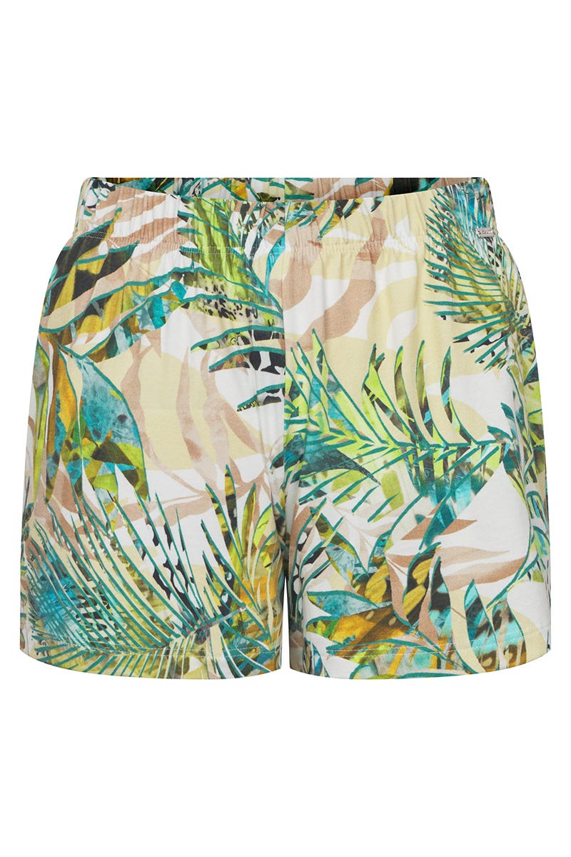 Hollowbild von Shorts im exotischen Palmendruck Baumwolle/Elasthan