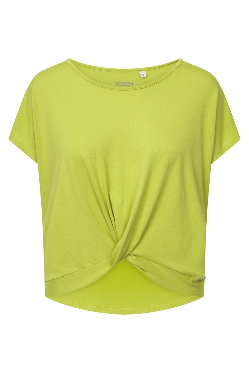 Hollowbild von T-Shirt mit Knoten-Detail sportiver Look Viskose/Elasthan