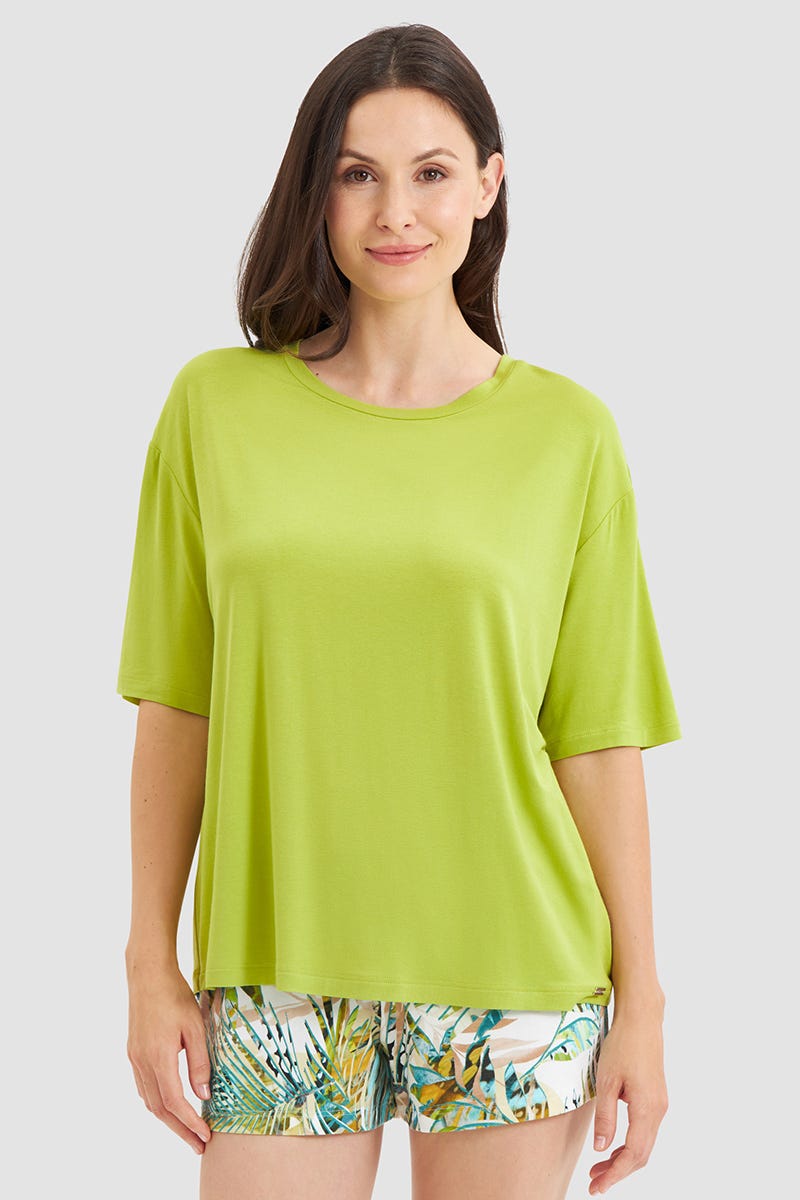 Frontalbild von T-Shirt im lässigen Style Viskose/Elasthan