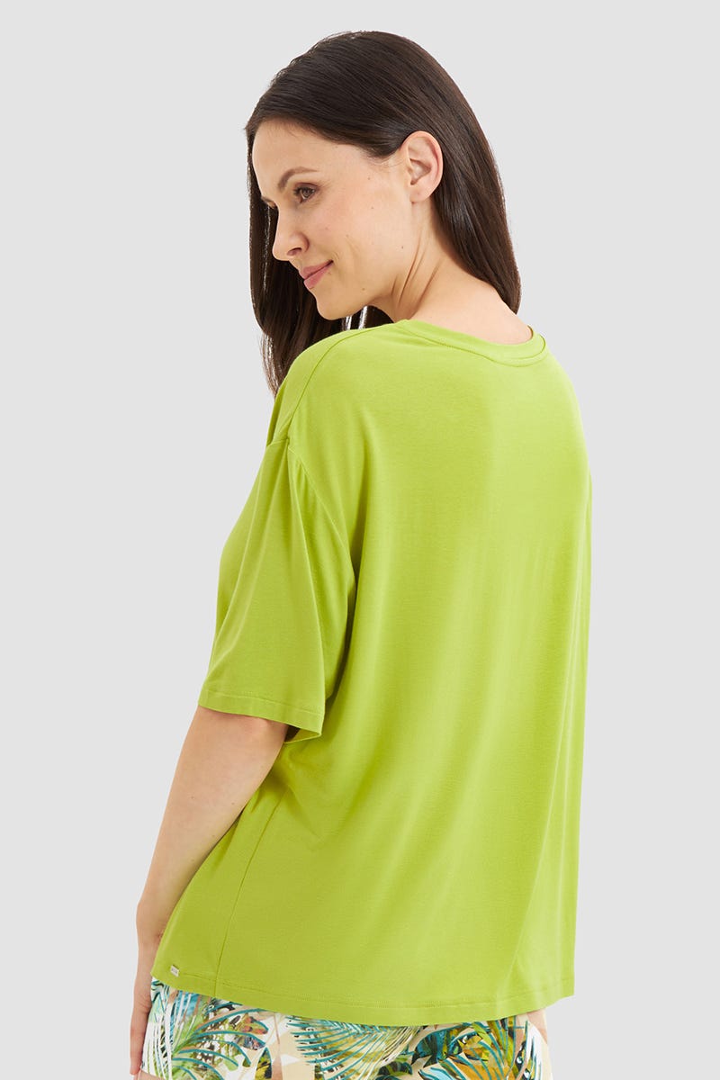 Rückansicht von T-Shirt im lässigen Style Viskose/Elasthan