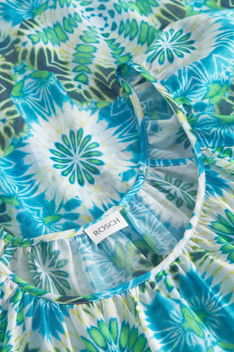 Detailbild 1 von Pyjama im Batikdruck Türkis aus Voile 100% Baumwolle