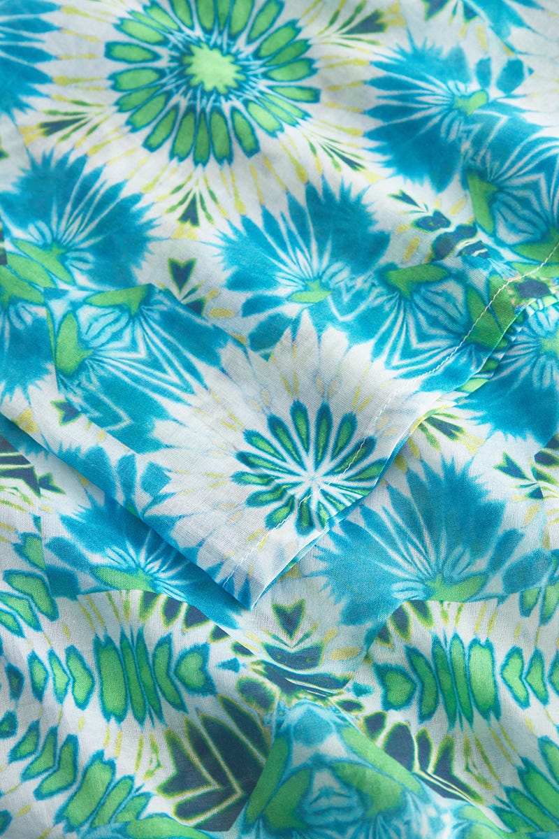 Detailbild 2 von Pyjama im Batikdruck Türkis aus Voile 100% Baumwolle