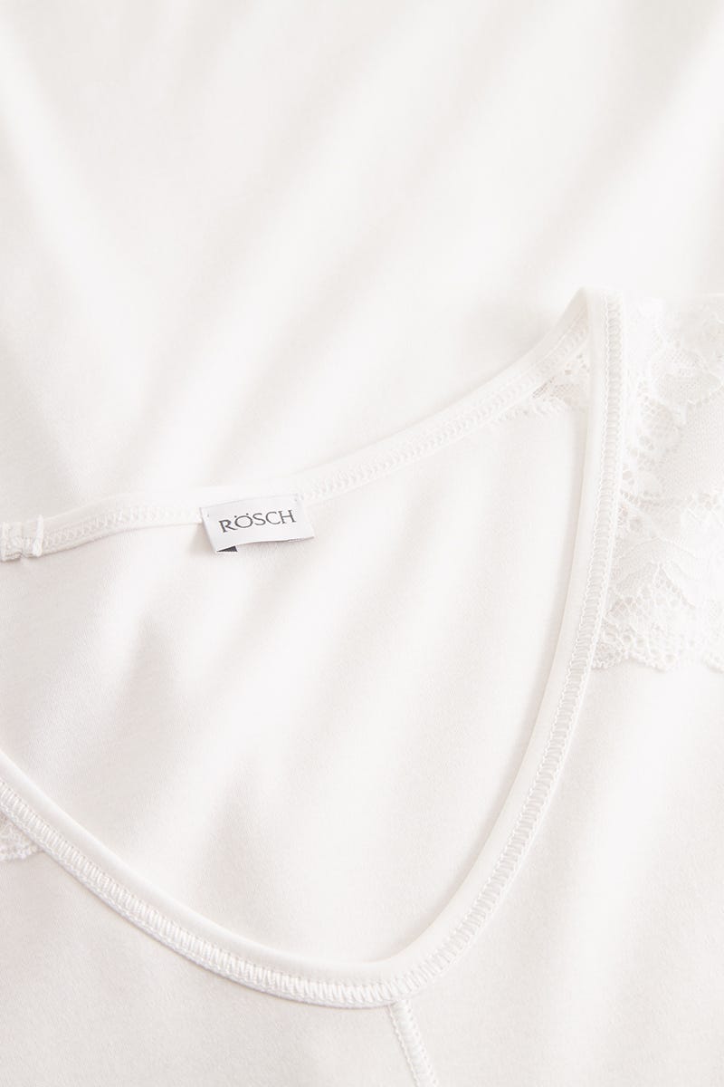 Detailbild 1 von Pyjama mit Spitzendetails an Ärmel 100% Baumwolle