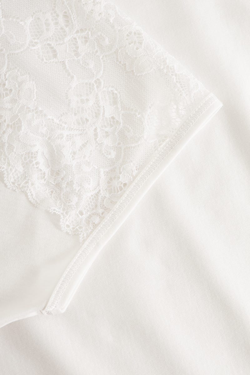 Detailbild 2 von Nachthemd mit Spitzendetails an Ärmel 100% Baumwolle