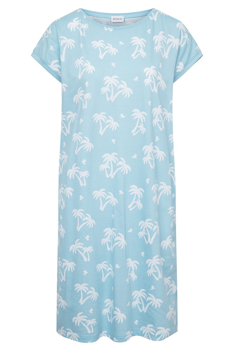 Hollowbild von Nachthemd im Palmendruck 100% Baumwolle