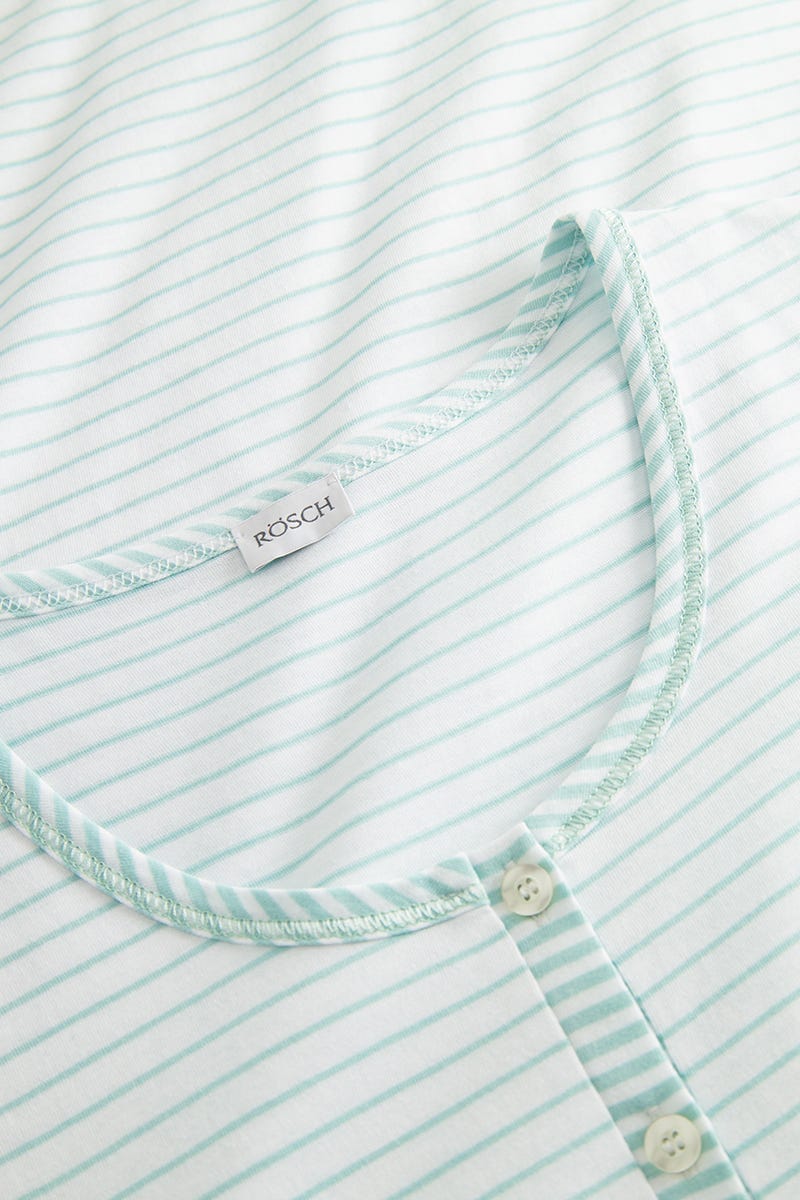 Detailbild 1 von Nachthemd im Ringeldruck mit Knopfleiste 100% Baumwolle