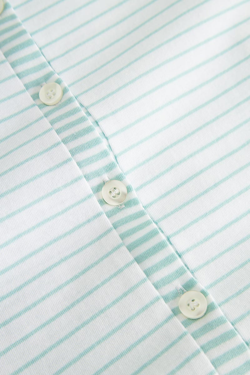 Detailbild 2 von Nachthemd im Ringeldruck mit Knopfleiste 100% Baumwolle