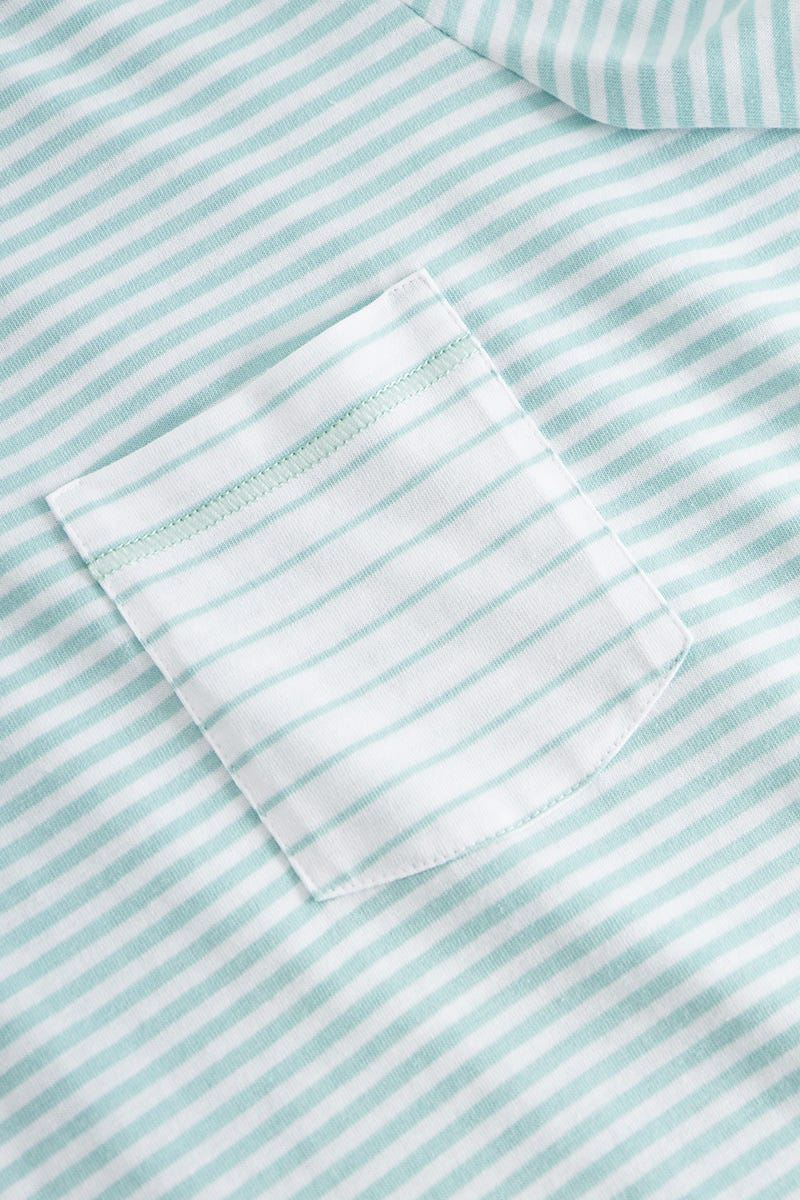 Detailbild 2 von Nachthemd im Ringeldruck mit Brusttasche 100% Baumwolle