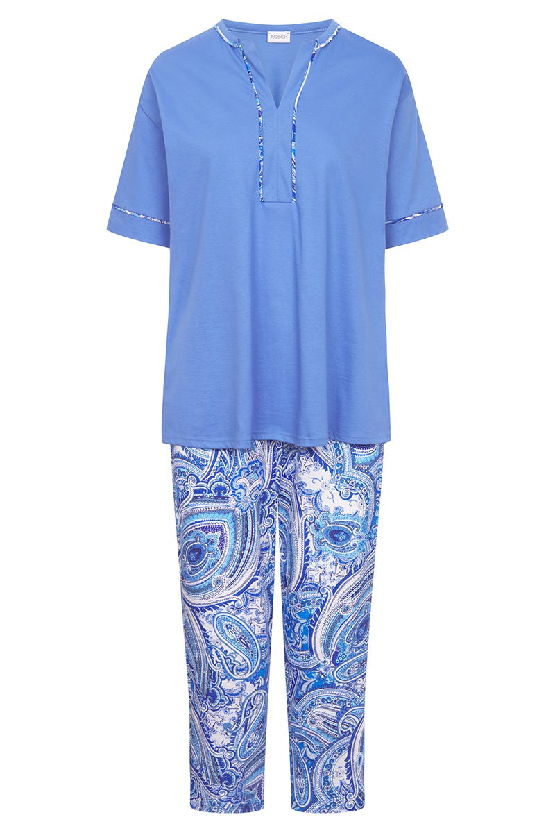 Hollowbild von Pyjama mit Paisley-Druck im Tunika-Stil Baumwolle/Modal