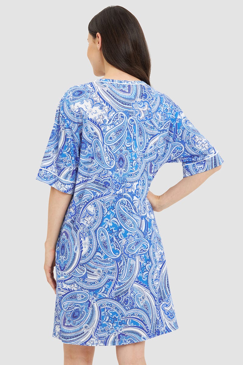 Rückansicht von Nachthemd im Paisley-Druck im Tunika-Stil Baumwolle/Modal