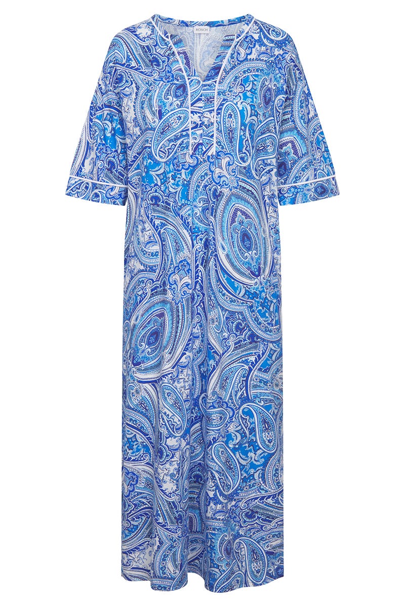 Hollowbild von Nachtkleid im Paisley-Druck im Tunika-Stil Baumwolle/Modal