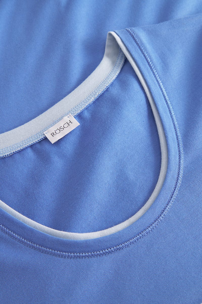 Detailbild 1 von Pyjama mit Colourblocking-Details Blau Baumwolle/Modal