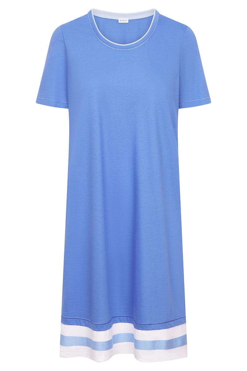 Hollowbild von Nachthemd mit Colourblocking-Details Blau Baumwolle/Modal