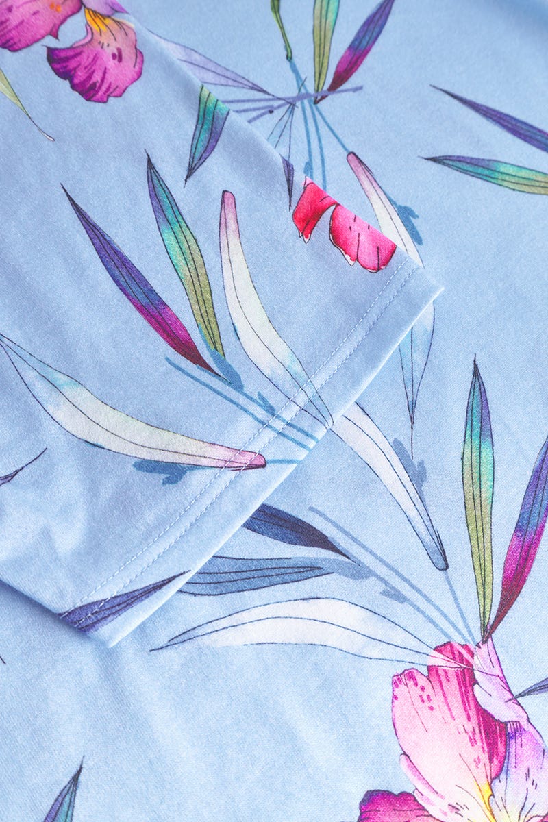 Detailbild 2 von Pyjama im Blumendruck Schwertlilie Baumwolle/Modal