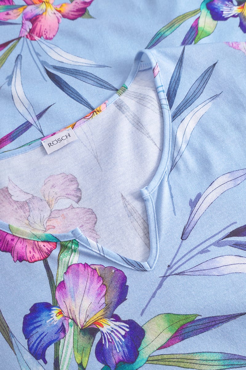 Detailbild 1 von Nachthemd Kurzarm im Blumendruck Schwertlilie Baumwolle/Modal