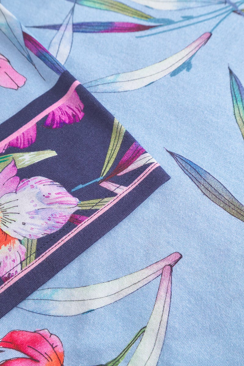 Detailbild 3 von Nachthemd Kurzarm im Blumendruck Schwertlilie Baumwolle/Modal