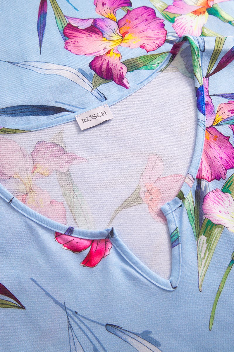 Detailbild 1 von Nachthemd Ärmellos im Blumendruck Schwertlilie Baumwolle/Modal