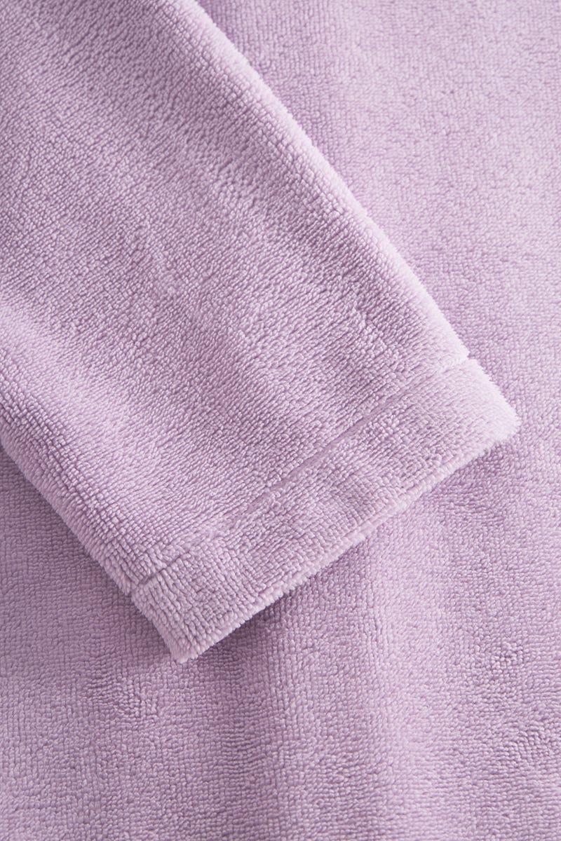 Detailbild 2 von Morgenmantel aus Flausch Pastellfarben Violett Materialmix