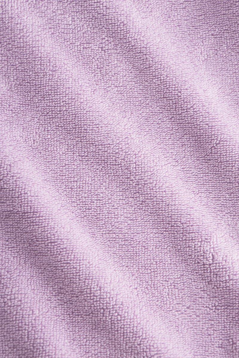 Detailbild 3 von Morgenmantel aus Flausch Pastellfarben Violett Materialmix