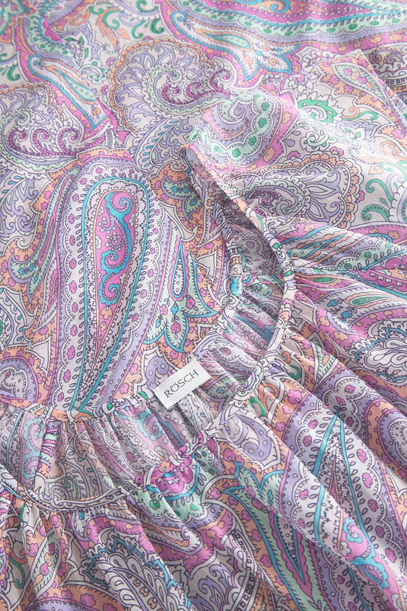 Detailbild 1 von Nachthemd Kurzarm im Paisley-Druck Voile 100% Baumwolle