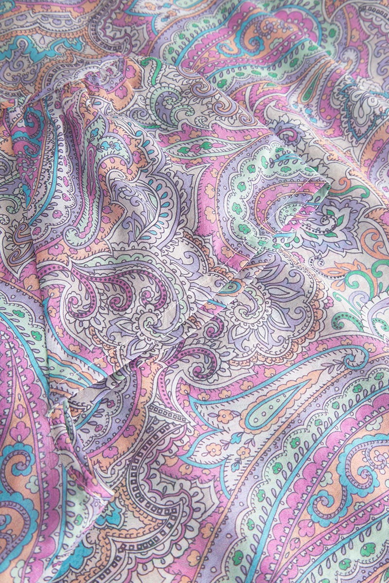 Detailbild 2 von Nachthemd Kurzarm im Paisley-Druck Voile 100% Baumwolle