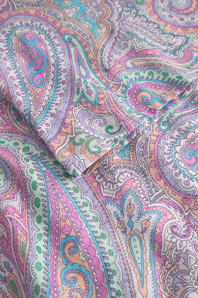 Detailbild 2 von Nachtkleid Ärmellos im Paisley-Druck Voile 100% Baumwolle