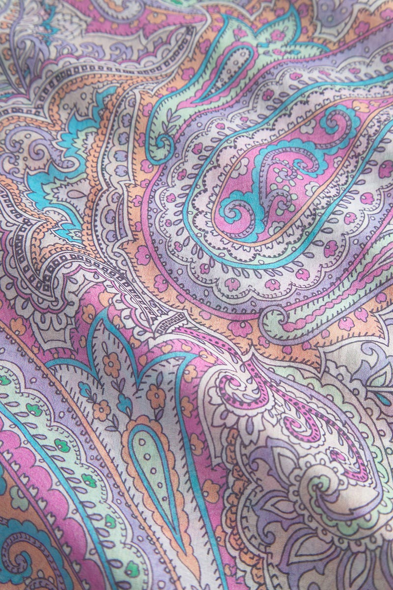 Detailbild 3 von Nachtkleid Ärmellos im Paisley-Druck Voile 100% Baumwolle
