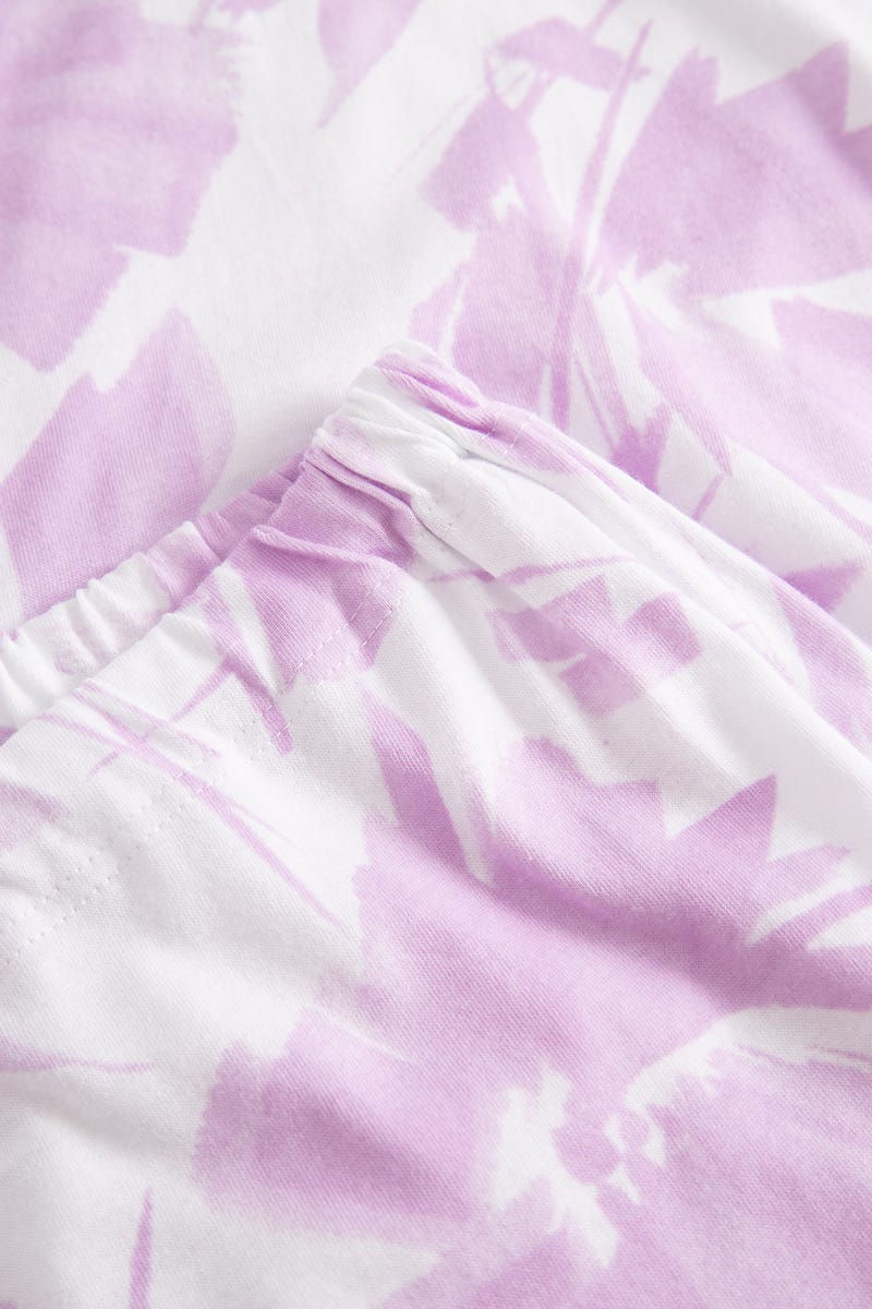 Detailbild 2 von Pyjama mit Blumendruck Violett 100% Baumwolle