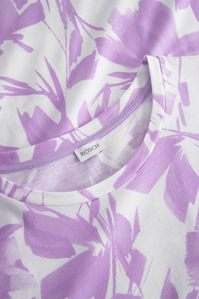 Detailbild 1 von Nachthemd im Blumendruck Violett 100% Baumwolle