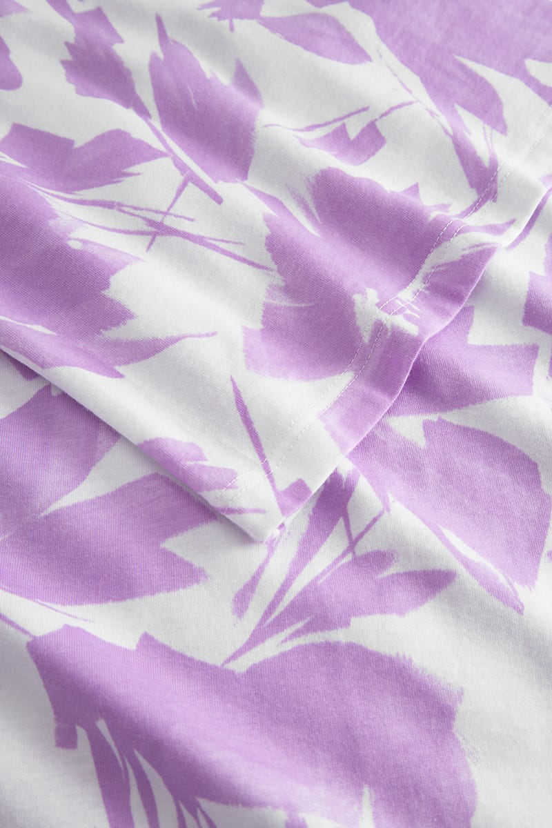 Detailbild 2 von Nachthemd im Blumendruck Violett 100% Baumwolle