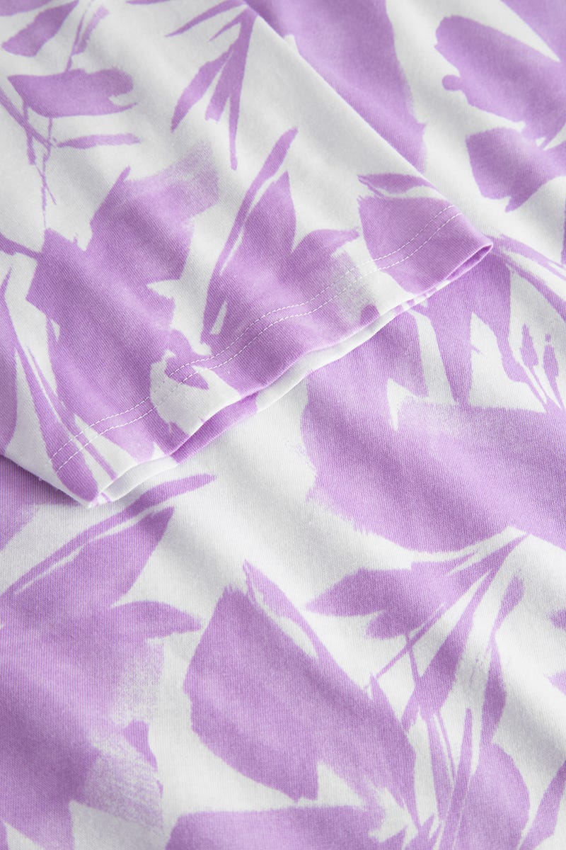 Detailbild 3 von Nachthemd im Blumendruck Violett 100% Baumwolle