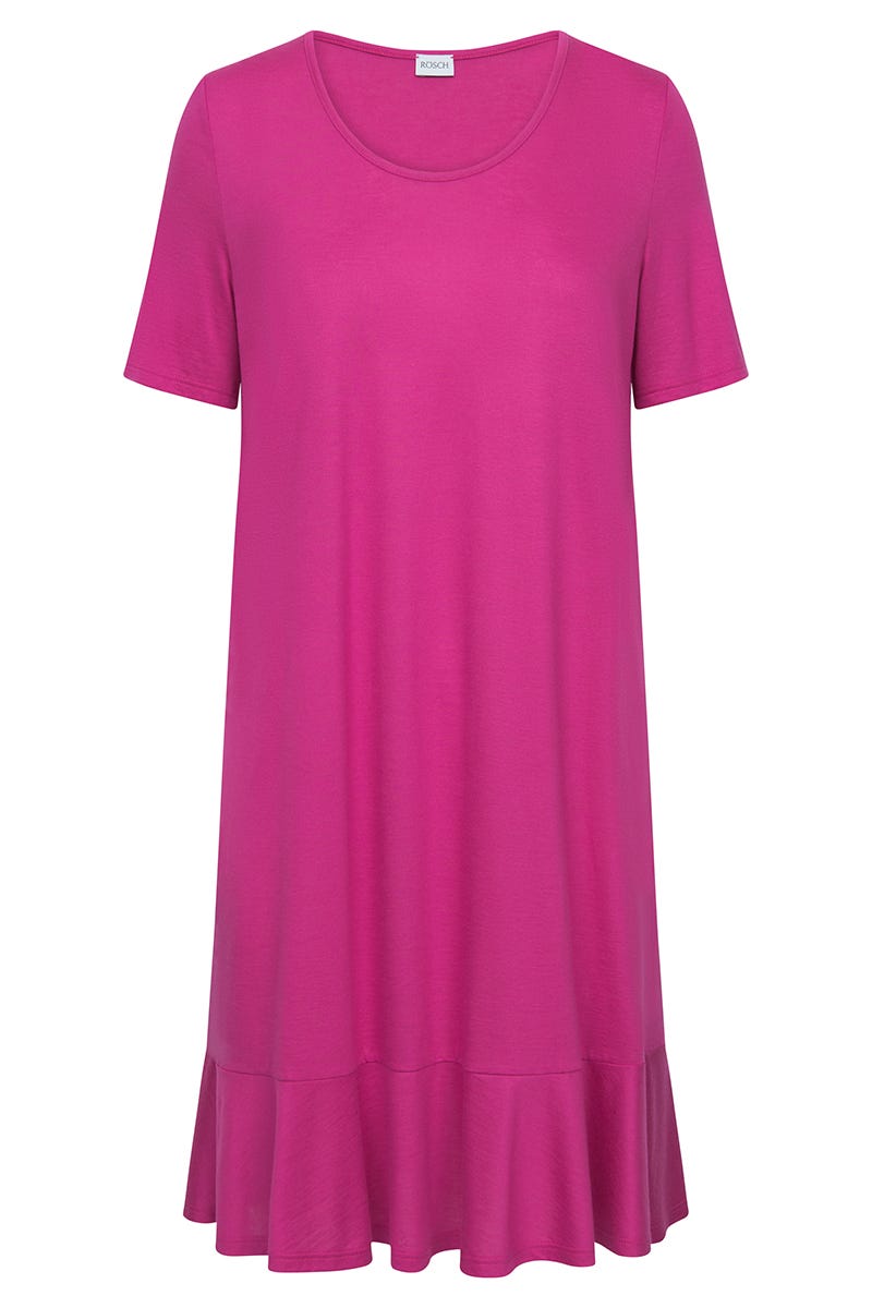 Hollowbild von Nachthemd mit Schößchen-Detail Pink Baumwolle/Modal