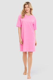 Frontalbild von Nachthemd im sportiven Look Rosa Baumwolle/Modal