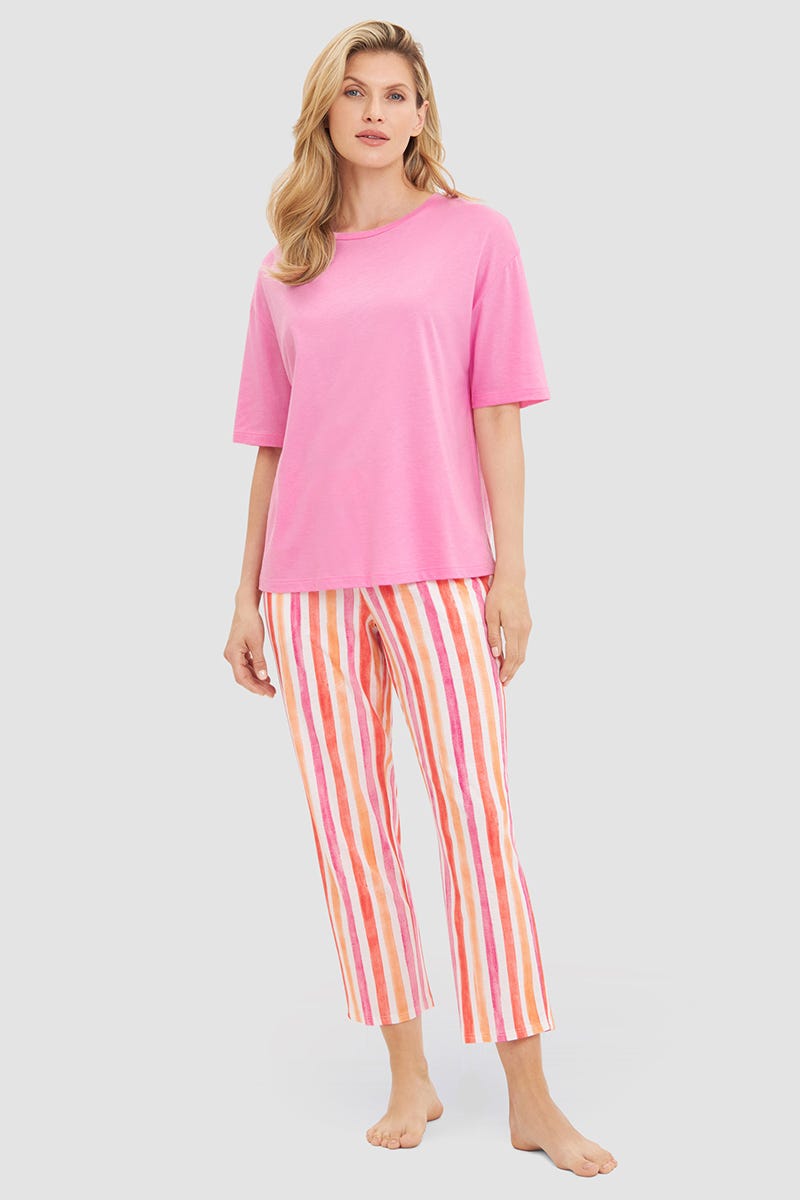 Detailbild 1 von T-Shirt im spotiven Look Rosa Baumwolle/Modal