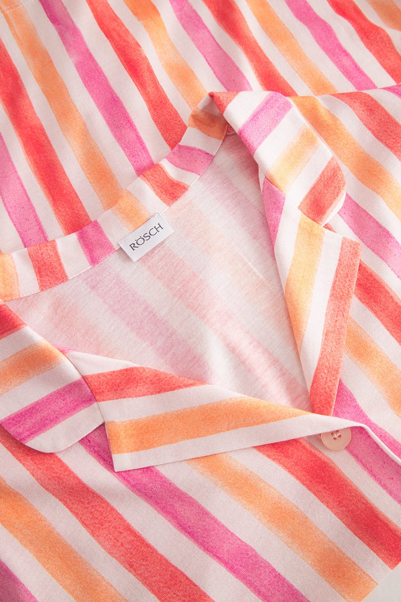 Detailbild 2 von T-Shirt im farbenfrohen Streifendruck Herrenhemdstil Baumwolle/Modal