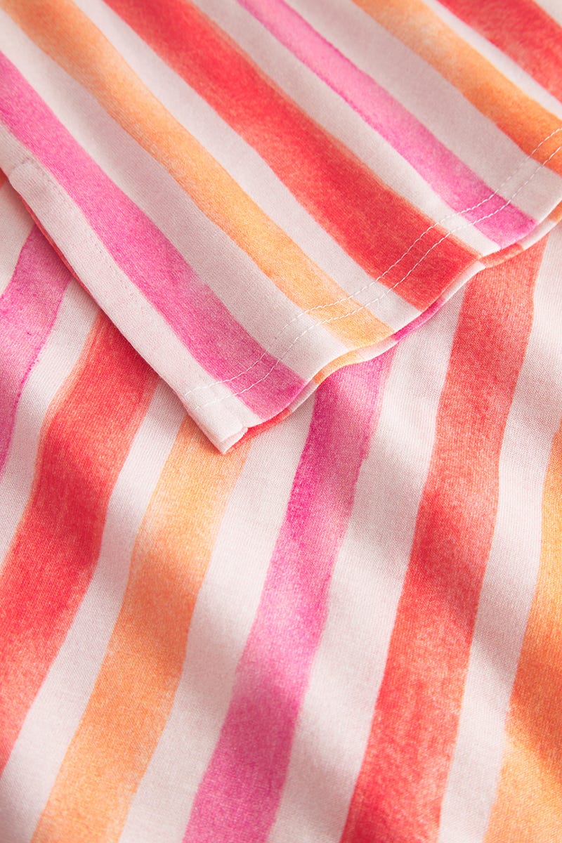 Detailbild 3 von T-Shirt im farbenfrohen Streifendruck Herrenhemdstil Baumwolle/Modal