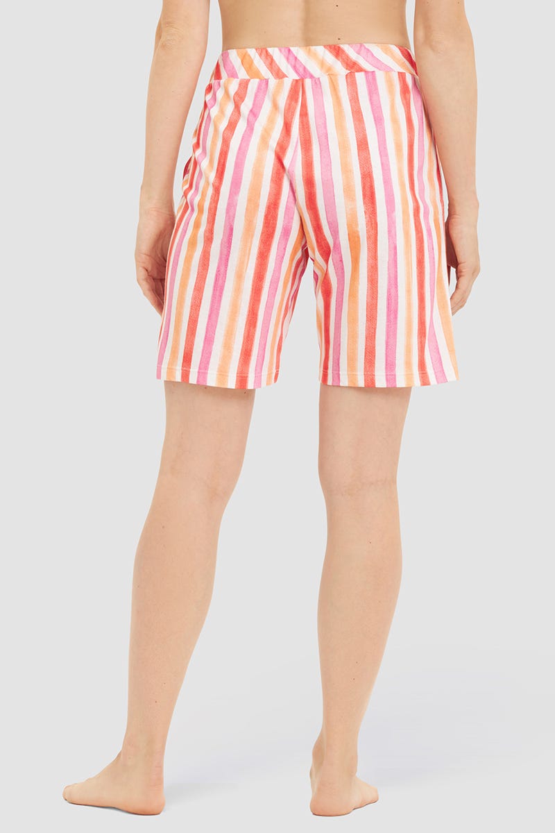Rückansicht von Bermuda im farbenfrohen Streifendruck Baumwolle/Modal
