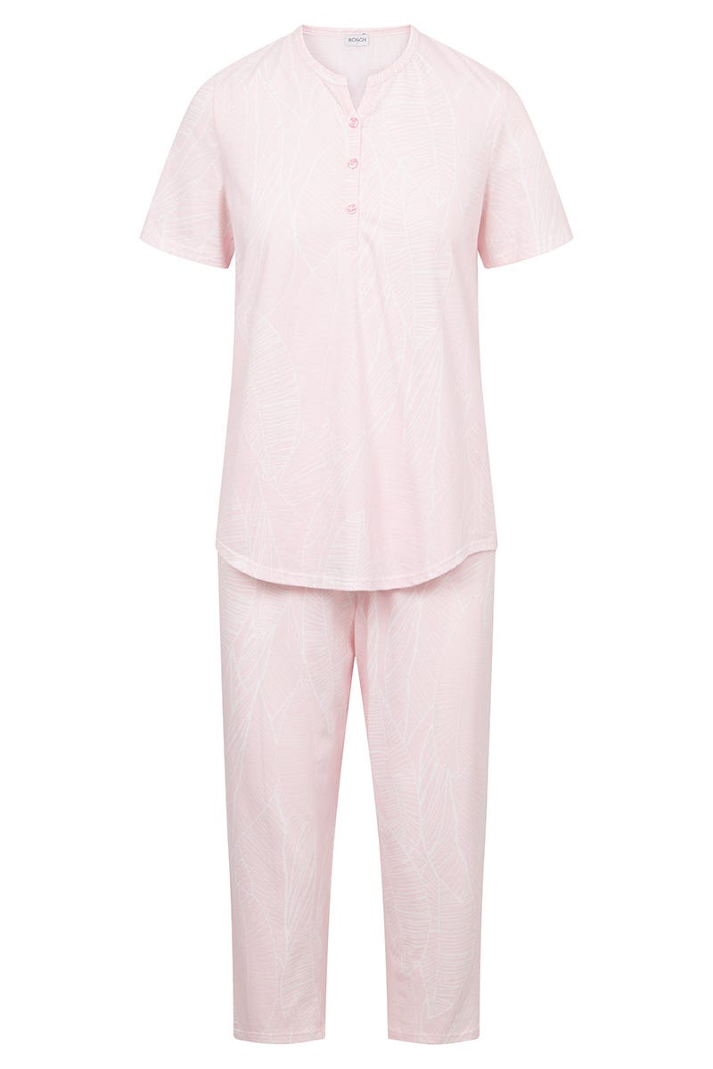 Hollowbild von Pyjama im gezeichneten Blätter-Druck 100% Baumwolle