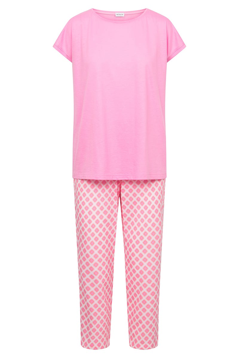 Hollowbild von Pyjama mit Rauten-Druck Baumwolle/Modal