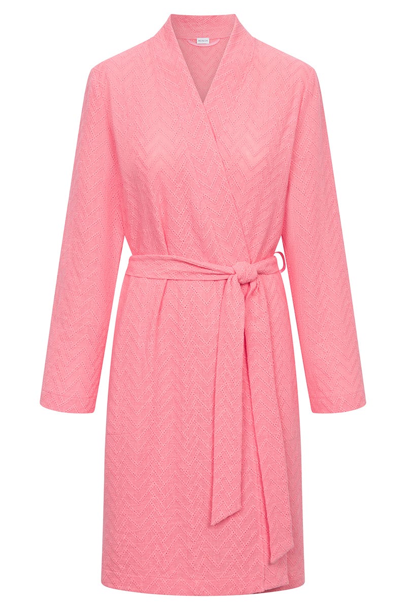 Hollowbild von Morgenmantel aus Webware mit grafischen Musterung 100% Baumwolle