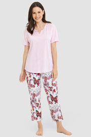 Frontalbild von Pyjama mit Schmetterlings-Druck Baumwolle/Modal